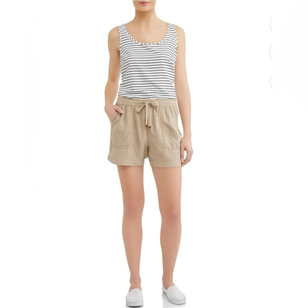 Laid-Back Luxe! Time and Tru Linen-Blend Pull-On Shorts – Size S (4–6) - Picture 2 of 7
